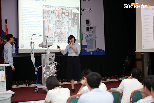 Một buổi đào tạo, tập huấn cho đội ngũ y bác sỹ của 60 bệnh viện tại Việt Nam với sự hỗ trợ của các chuyên gia GE Healthcare - Ảnh: Hiệp Nguyễn/sức khỏe+