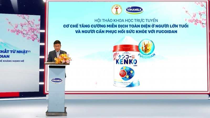 Đại diện đơn vị tài trợ Công ty Cổ phần Sữa Việt Nam (Vinamilk) phát biểu