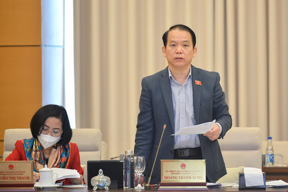 Chủ nhiệm Ủy ban Pháp luật Hoàng Thanh Tùng tại phiên họp của Ủy ban Thường vụ Quốc hội - Ảnh: Quochoi.vn
