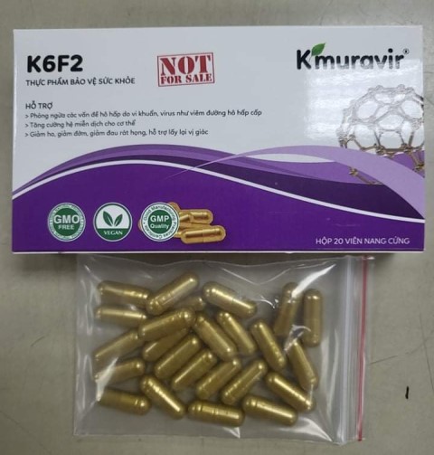 Sản phẩm K6F2 thực phẩm bảo vệ sức khỏe Kmuravir® đang được bán trao tay để phòng ngừa, điều trị sau mắc COVID-19 - Ảnh: VFA
