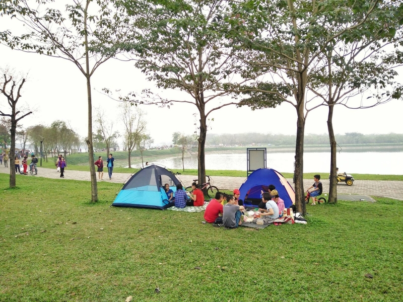 Công viên Yên Sở - địa điểm vui chơi, giải trí với không gian xanh mát
