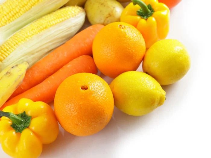 Thực phẩm sắc cam vàng có chứa một lượng lớn beta-carotene sau này chuyển hóa thành vitamin A 