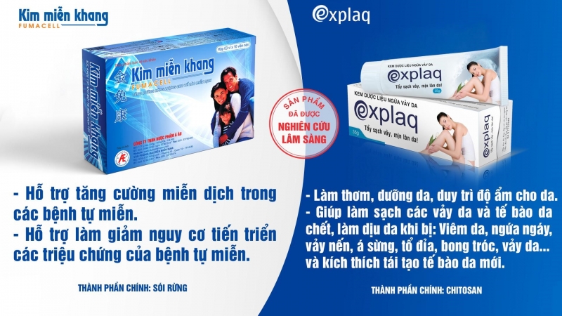 Thực phẩm bảo vệ sức khỏe Kim Miễn Khang, kem dược liệu Explaq – Bộ đôi sản phẩm cho người bị lupus ban đỏ