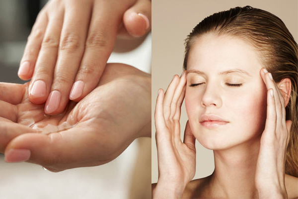 Sử dụng thêm tinh dầu thư giãn khi thực hiện massage làm dịu cơn đau đầu tại nhà