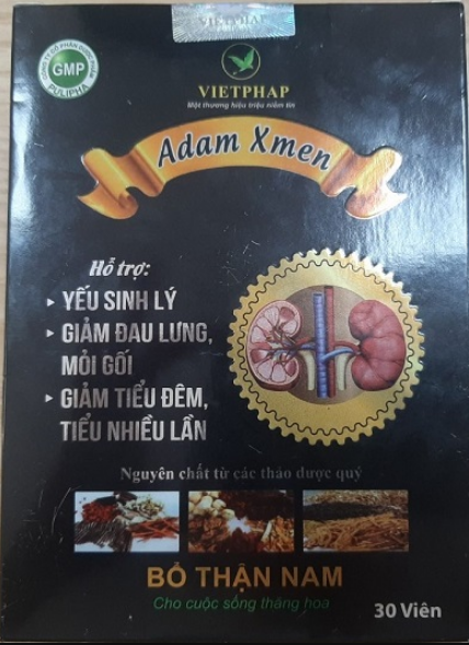 Sản phẩm Adam Xmen được quảng cáo hỗ trợ bổ thận nam