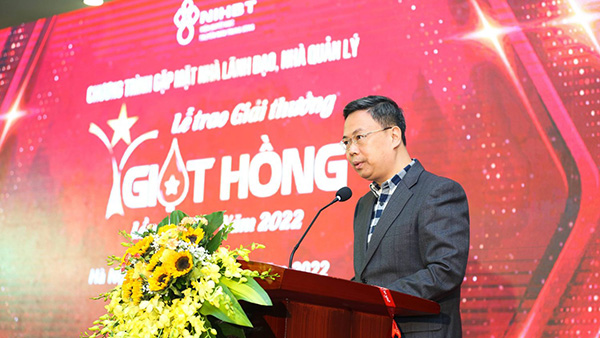 PGS.TS. Nguyễn Hà Thanh, Viện trưởng Viện Huyết học – Truyền máu TW phát biểu tại chương trình - Ảnh: Vienhuyethoc.vn