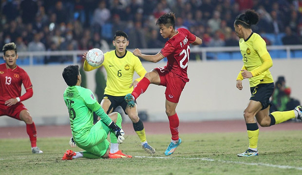 ĐT Việt Nam chơi vượt trội hoàn toàn so với Malaysia ở trận đấu này - ẢNh: Bongdaplus 