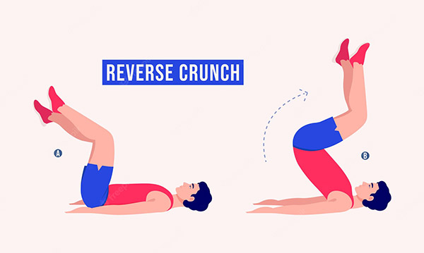 Động tác Reverse Crunch - Gập bụng ngược.