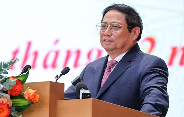 Thủ tướng Phạm Minh Chính dự và chỉ đạo hội nghị trực tuyến triển khai công tác y tế năm 2023 - Ảnh: TTXVN