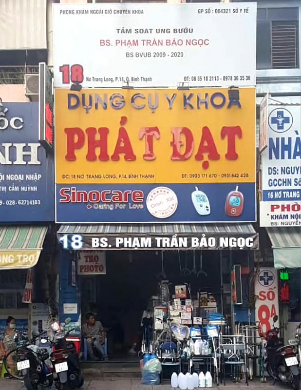 Phòng khám của bác sĩ Phạm Trần Bảo Ngọc tại số 18 Nơ Trang Long, phường 14, quận Bình Thạnh - Ảnh: daibieunhandan.vn