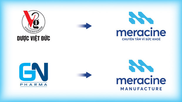 Logo nhận diện mới sau khi chuyển từ CTCP Dược Việt Đức thành Meracine