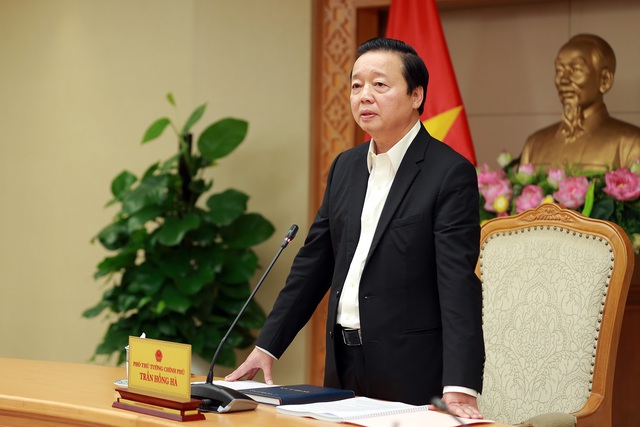 Phó Thủ tướng Trần Hồng Hà phát biểu tại buổi làm việc - Ảnh: VGP