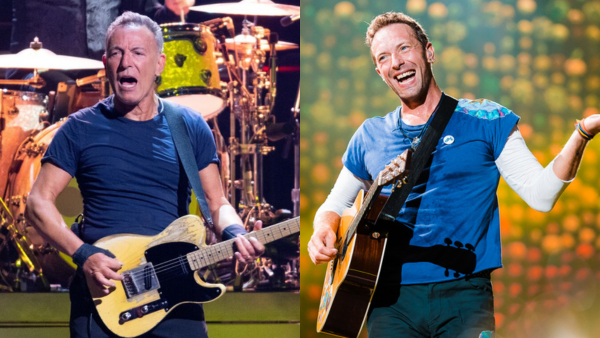 Áp dụng chế độ ăn của Bruce Springsteen (bên trái), Chris Martin (Coldplay) quyết định chỉ ăn một bữa mỗi ngày.