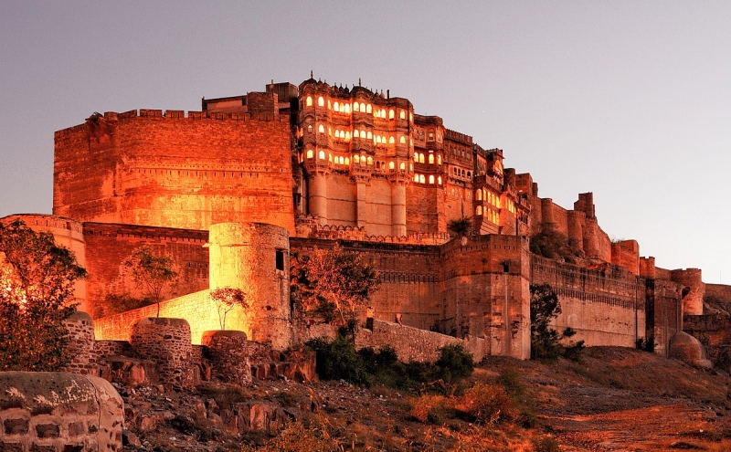 Pháo đài cổ Mehrangarh tại thành phố Jodhpur, Ấn Độ