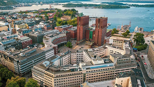 Khung cảnh nhìn từ trên cao của Thủ đô Oslo, Na Uy