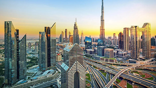 Đường chân trời của Dubai ở UAE