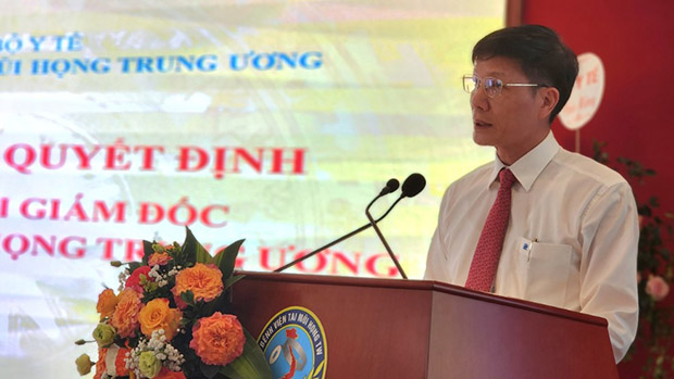 PGS.TS.BS Nguyễn Tuấn Cảnh, Giám đốc Bệnh viện Bệnh viện Tai Mũi Họng Trung ương phát biểu tại buổi lễ - Ảnh: Bộ Y tế