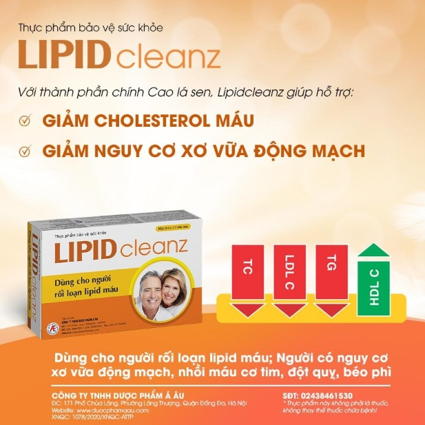 Lipidcleanz giúp giảm tình trạng rối loạn lipid máu