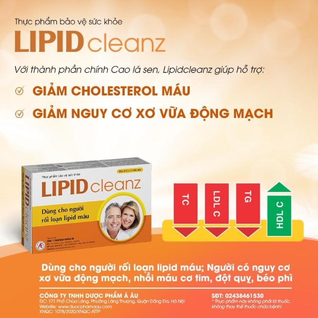 Lipidcleanz giúp giảm tình trạng rối loạn lipid máu