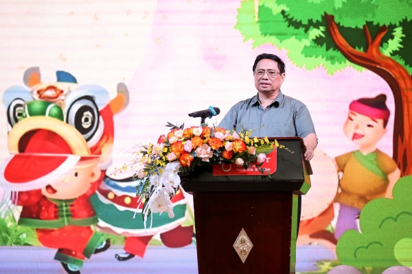 Thủ tướng Phạm Minh Chính nhấn mạnh Trung thu là ngày lễ truyền thống, ngày tết của sự sum vầy, lan toả tình yêu thương và là tết của thiếu nhi - Ảnh: VGP