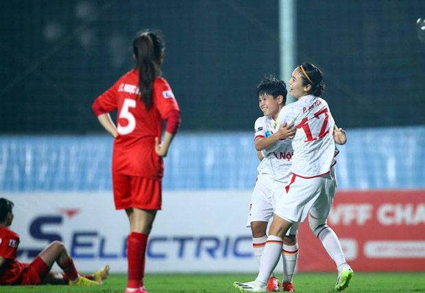 Hải Yến (12) lập hat-trick trong chiến thắng của Hà Nội I trước Hà Nam - Ảnh: VFF