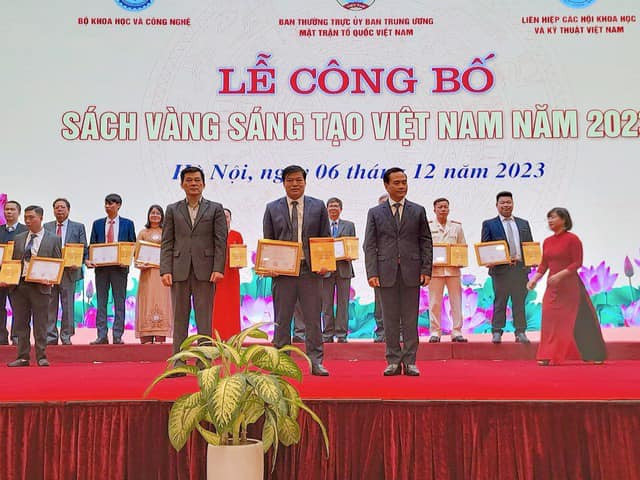 Bác sĩ Nguyễn Thanh Hà tại Lễ công bố Sách vàng sáng tạo Việt Nam 2023 - Ảnh: MOH