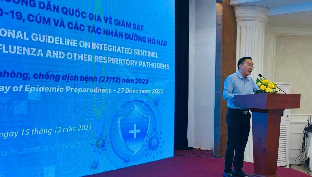 Ông Nguyễn Lương Tâm, Phó Cục trưởng Cục Y tế dự phòng, Bộ Y tế phát biểu khai mạc - Ảnh: Cục Y tế dự phòng