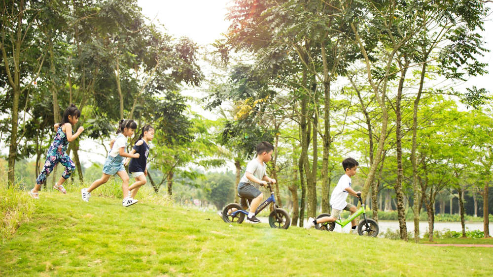 Quy hoạch và trồng cây xanh tại đô thị tạo môi trường lành mạnh cho trẻ em vui chơi, đảm bảo phát triển khỏe mạnh
