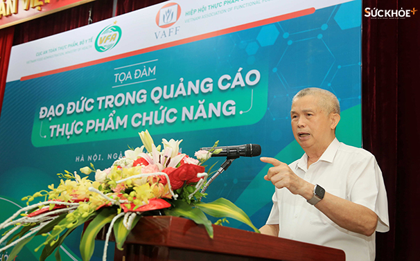 PGS.TS. Trần Đáng chỉ ra những bức xúc khi vẫn còn tồn đọng các vi phạm trong quảng cáo TPCN hiện nay - Ảnh: Hiệp Nguyễn