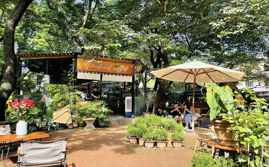 Sở hữu diện tích lên tới 2000 m2, Treeland Coffee được “ôm trọn” giữa những tán cây xanh tươi mát - Ảnh: Treeland Coffee