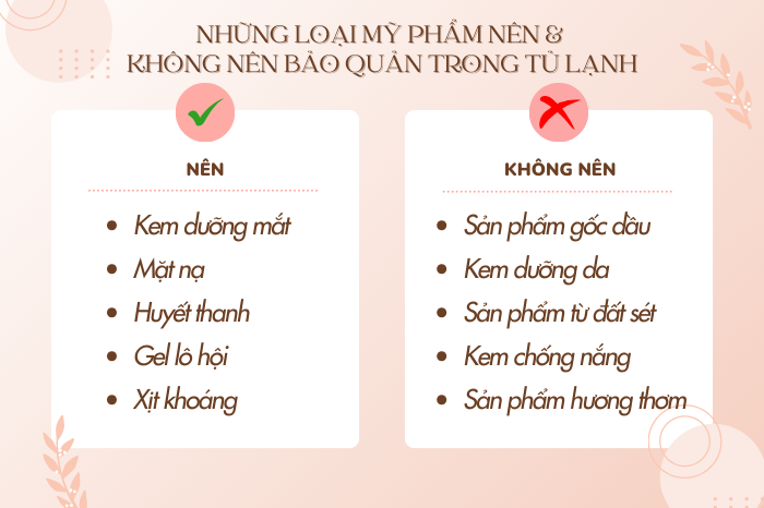 Những sản phẩm chăm sóc da nên và không nên bảo quản trong tủ lạnh.