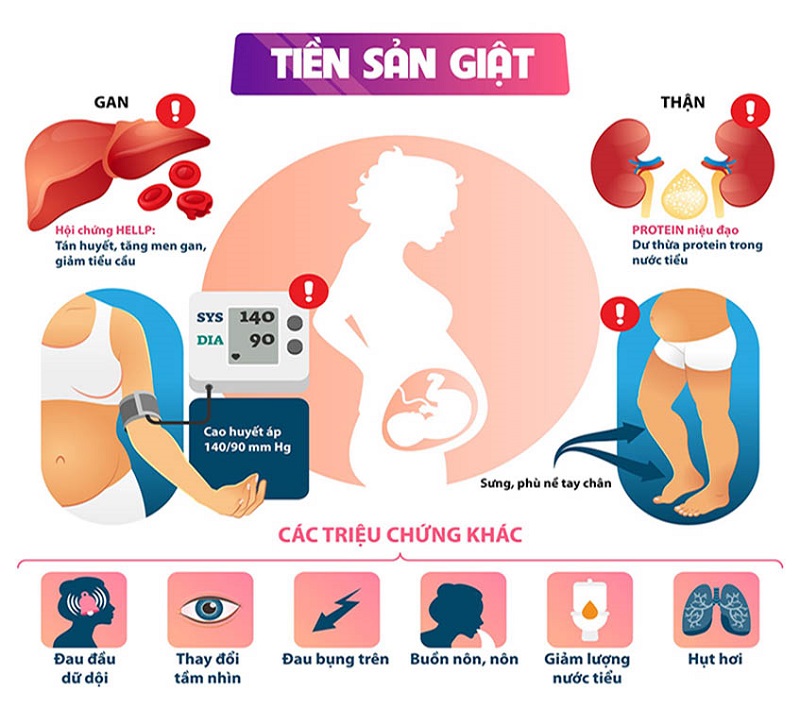 Tổng quan triệu chứng tiền sản giật - Ảnh: Bệnh viện Đa khoa Tâm Anh.