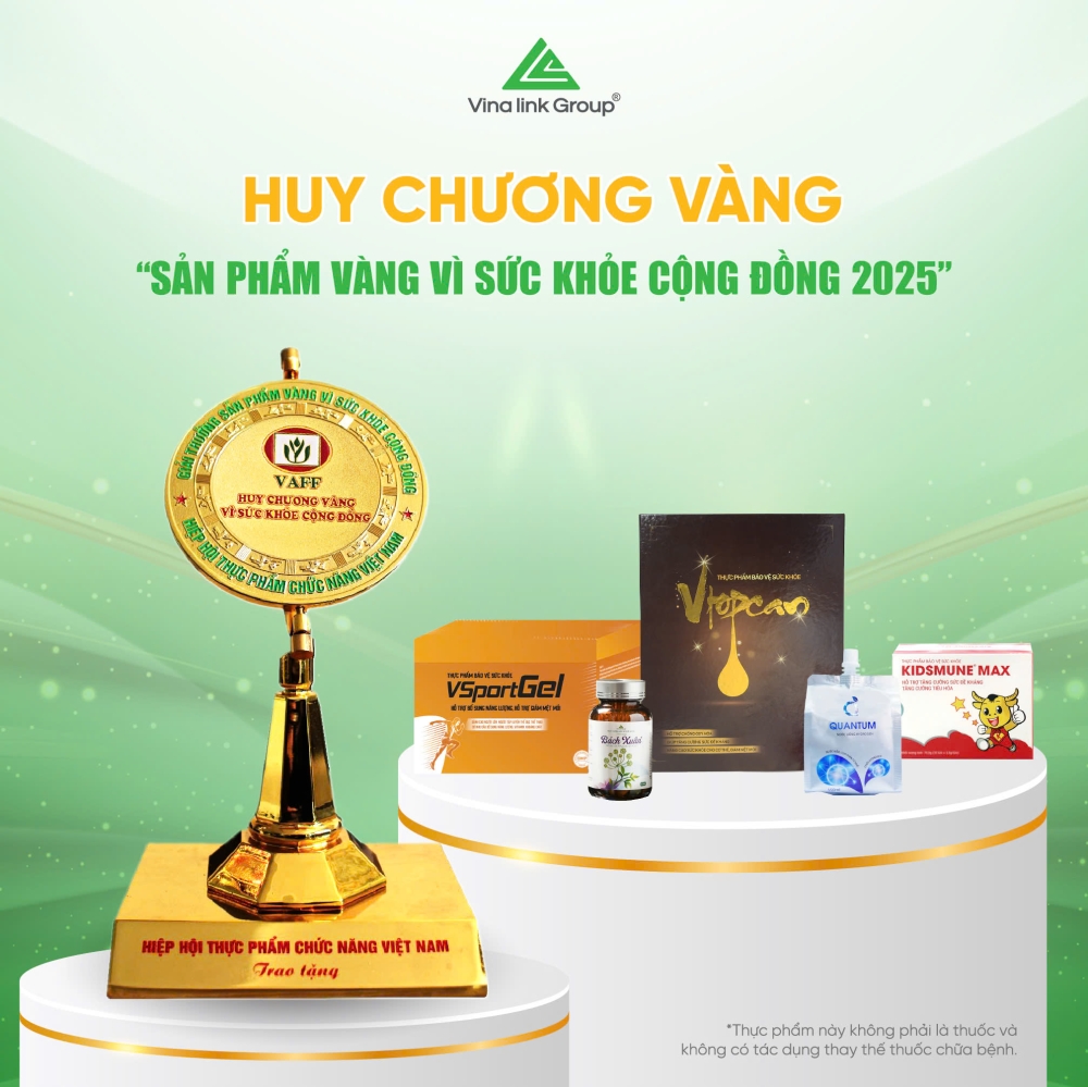 Vinalink Group đạt giải “Huy chương vàng vì sức khỏe cộng đồng 2025” cho 5 sản phẩm vượt trội