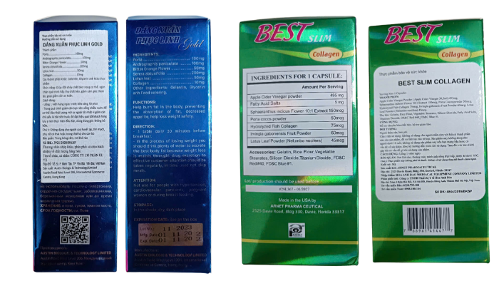 Thành phần được công bố trên bao bì 2 sản phẩm