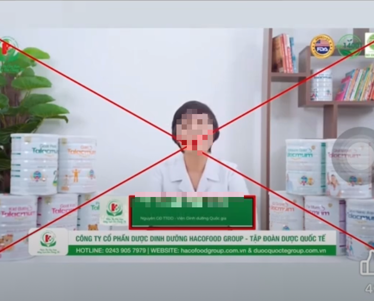 Một bác sĩ từng công tác tại Viện Dinh dưỡng quốc gia tham gia quảng cáo cho hãng sữa trong đường dây sữa giả