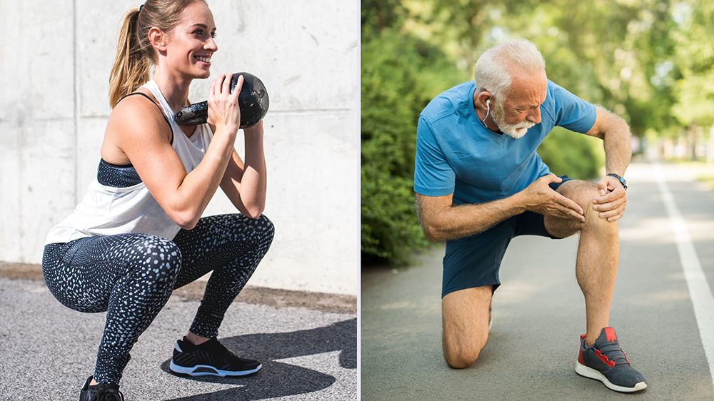 Xương khớp người cao tuổi có nguy cơ thoái hóa, tập bài squat quá sâu hoặc chạy đường dài không an toàn