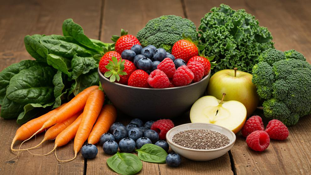 Rau củ quả tươi, đặc biệt là rau họ cải và quả mọng giàu polyphenol