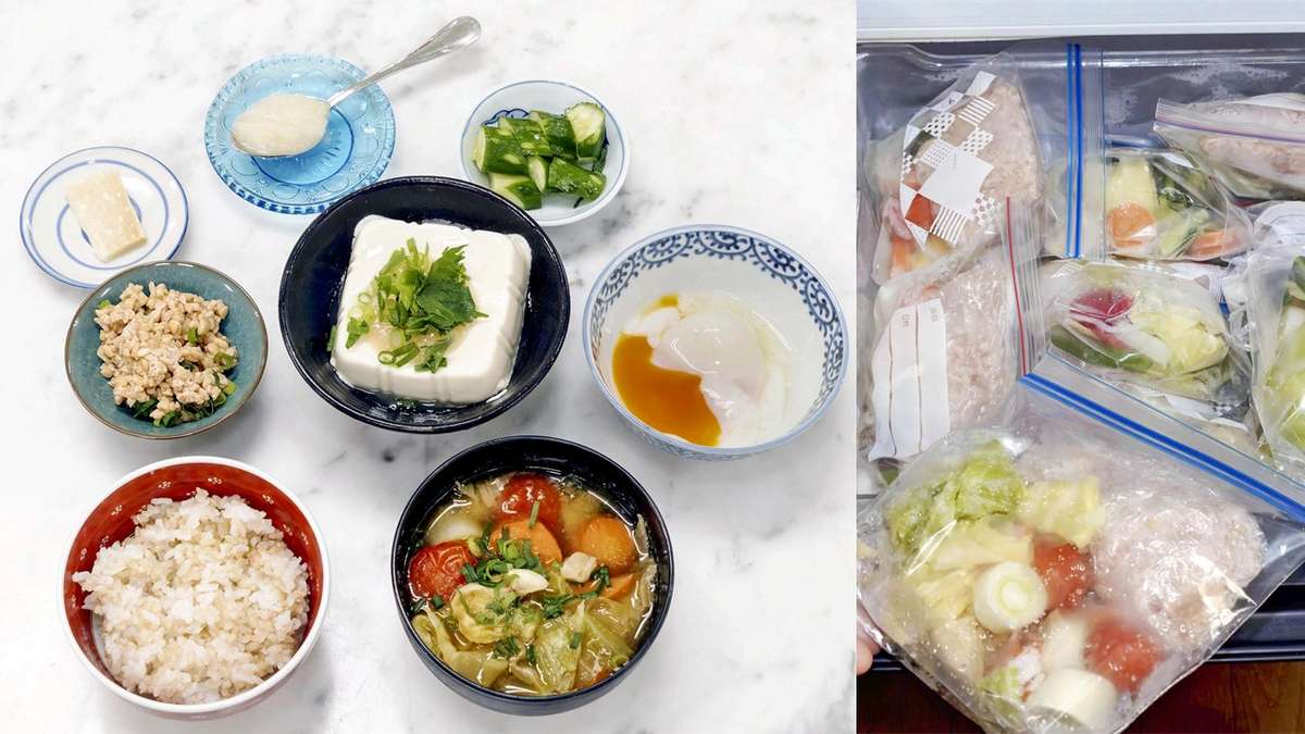 Bữa ăn cân bằng, cung cấp đủ năng lượng và chất đạm mà người cao tuổi sống một mình cũng có thể chuẩn bị - Ảnh: Tờ Yomiuri Shimbun