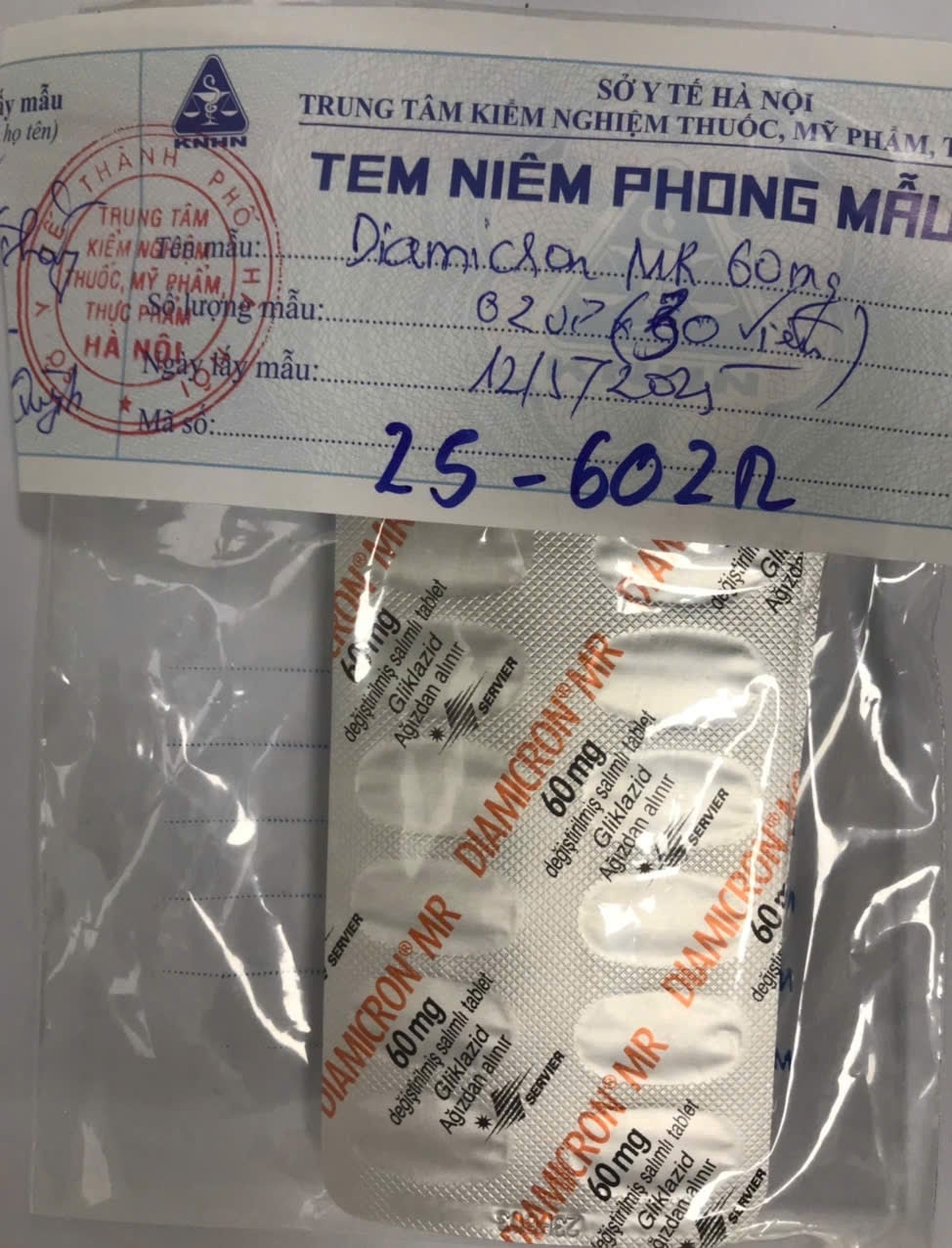 DIAMICRON ® MR 60mg (Gliklazid), số lô: 23F603, hạn dùng: 04/2026.