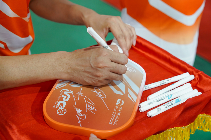 Sắc cam rực rỡ tại lễ ra mắt Liên minh CLB Pickleball và Giải Vinalink Heritage Open Cup 2025 - Ảnh 5