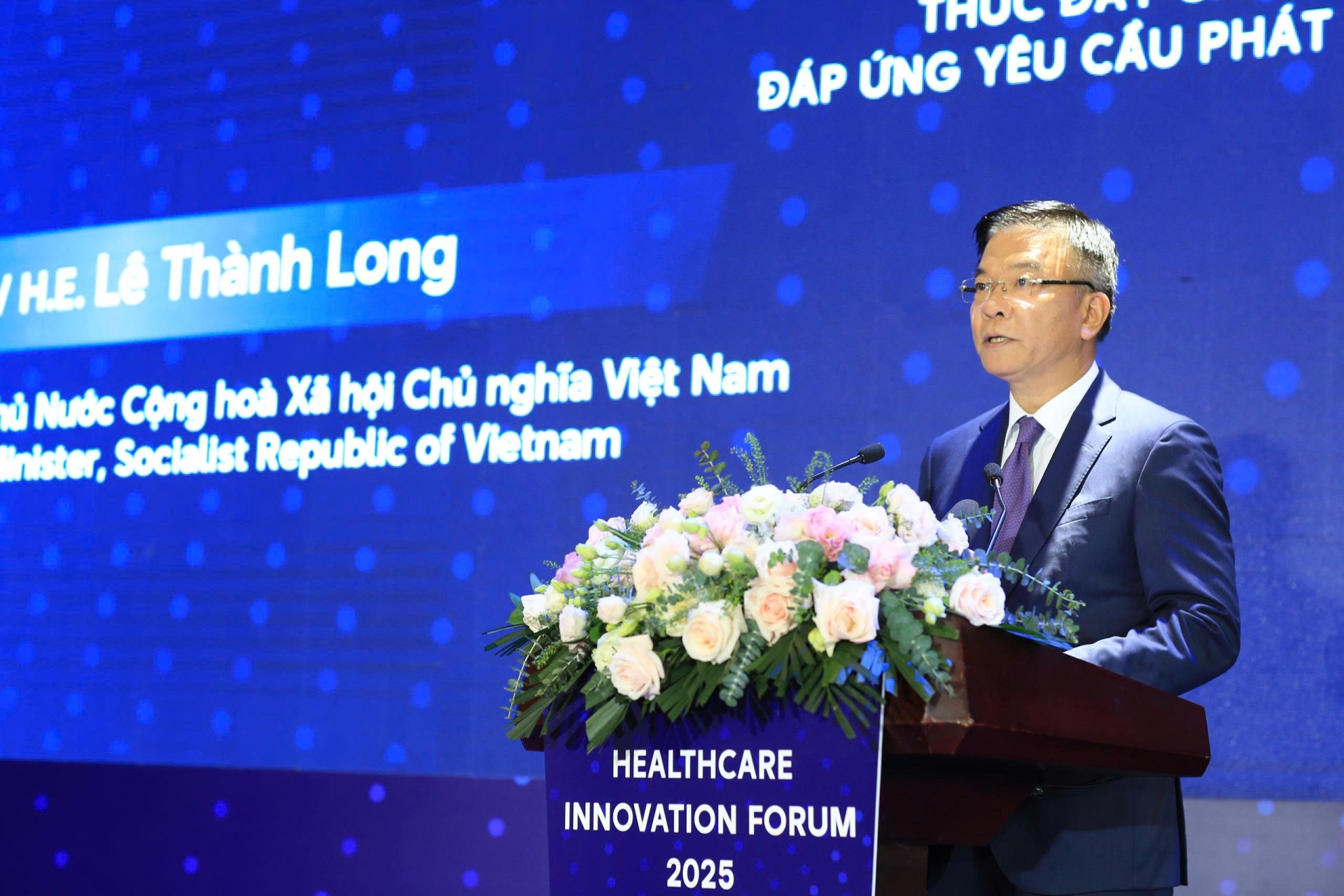 Phó Thủ tướng Lê Thành Long phát biểu tại diễn đàn - Ảnh: Hiệp Nguyễn/sức khỏe+