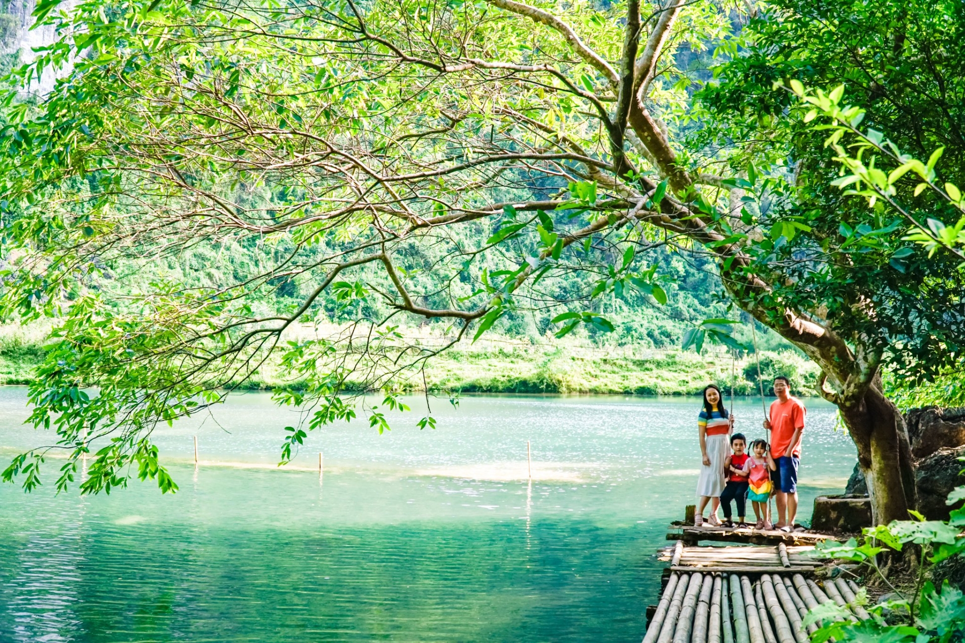 Bên gốc cây phu thê - Ảnh: FB Hùng Vĩ