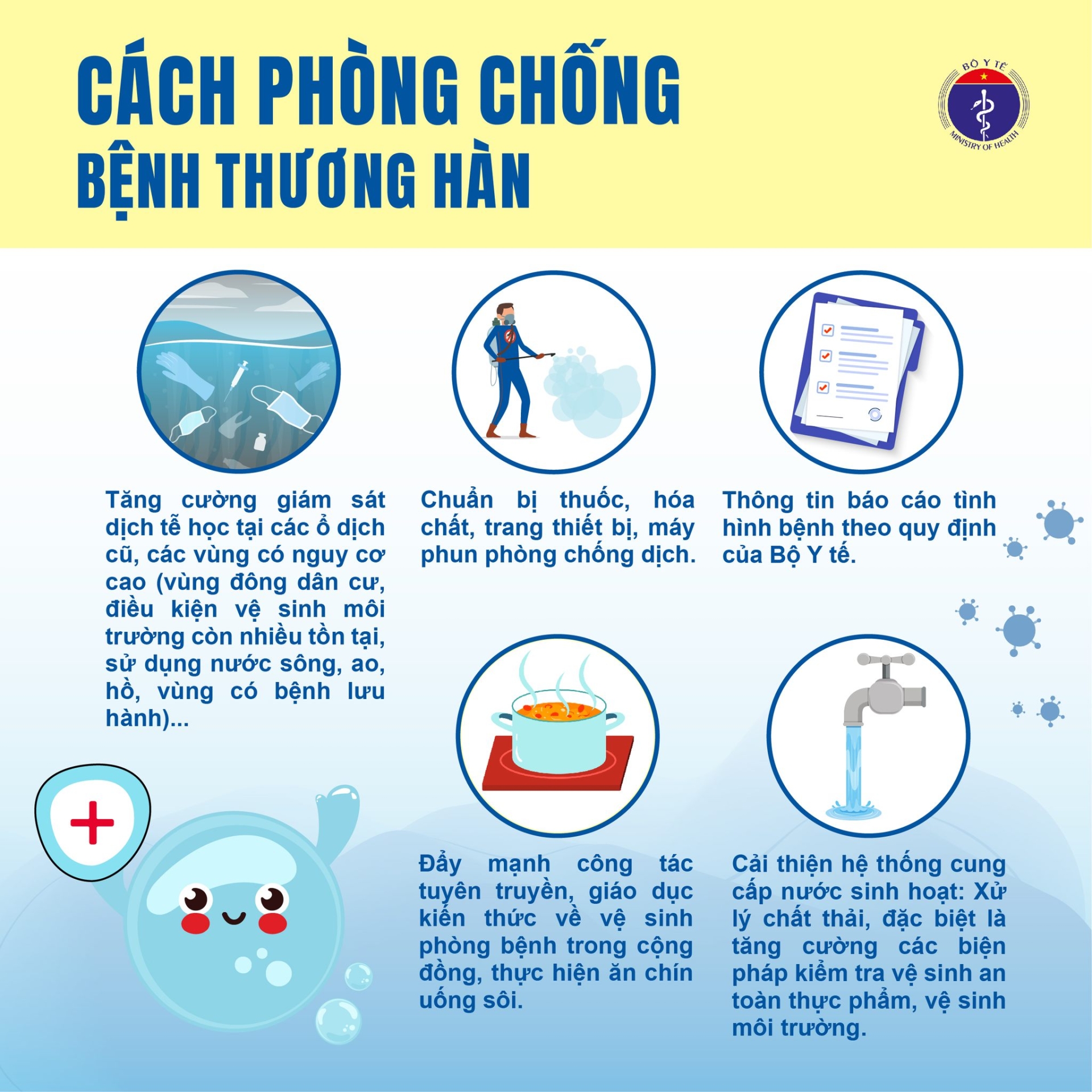 Cách phòng, chống bệnh thương hàn - Ảnh: MOH