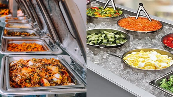 Các món ăn tại buffet cần được giữ nóng trên 63°C hoặc làm lạnh dưới 8°C để ngăn vi khuẩn phát triển