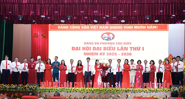 Ban Chấp hành Đảng bộ phường Cầu Giấy nhiệm kỳ 2025 - 2030 - Ảnh: caugiay.hanoi.gov.vn