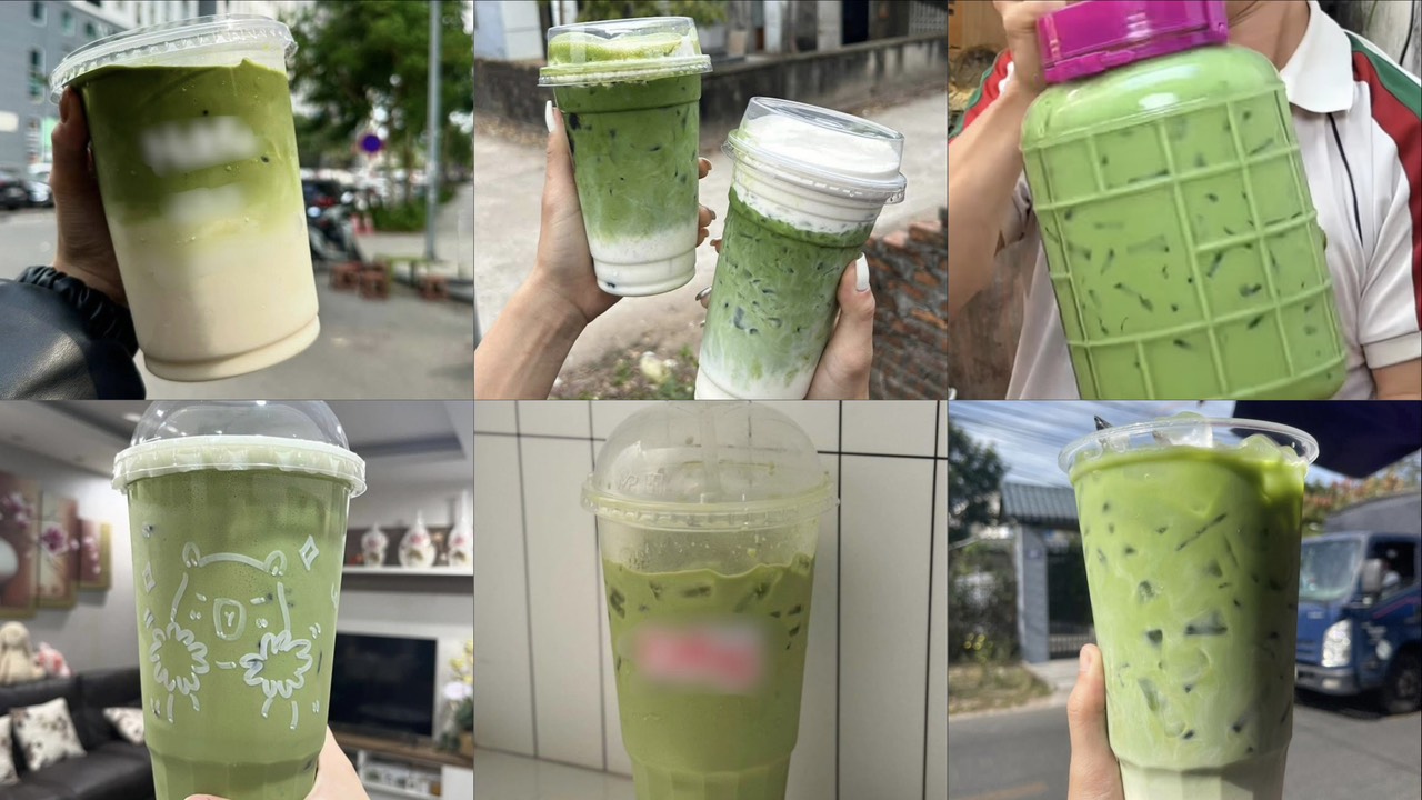 Trào lưu matcha latte khổng lồ gây bão mạng xã hội cuối năm 2024 - Ảnh tổng hợp