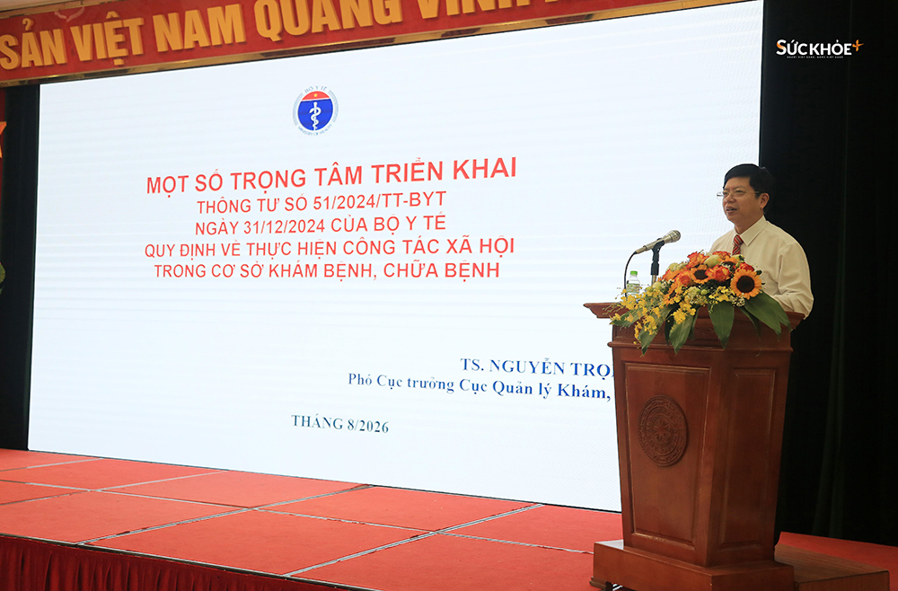 TS. Nguyễn Trọng Khoa, Phó Cục trưởng Cục Quản lý Khám, chữa bệnh (Bộ Y tế) phát biểu tại Hội nghị - Ảnh: Hiệp Nguyễn/sức khỏe+