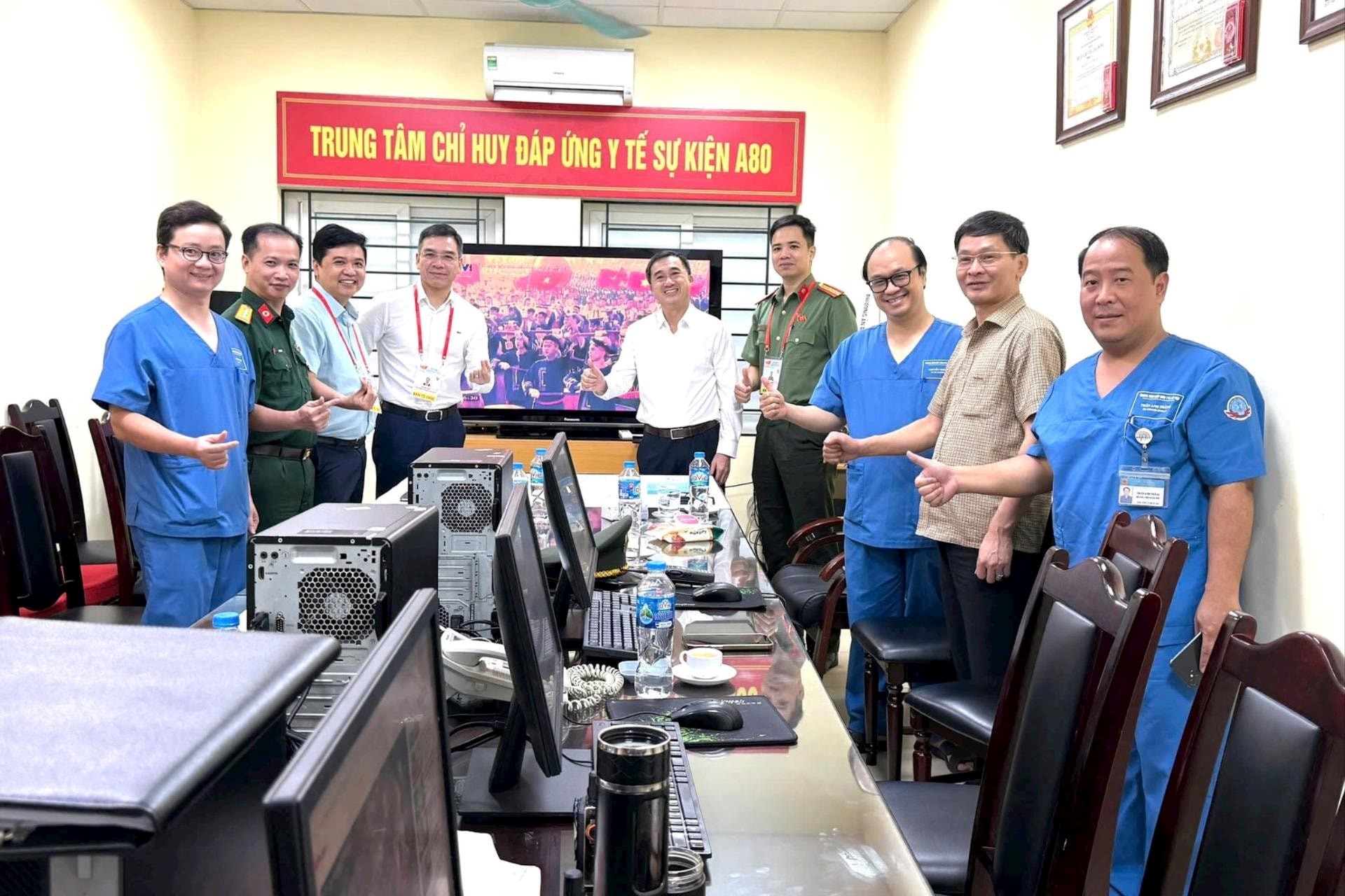Trung tâm chỉ huy đáp ứng y tế sự kiện A80 luôn sẵn sàng ứng trực - Ảnh: Bộ Y tế