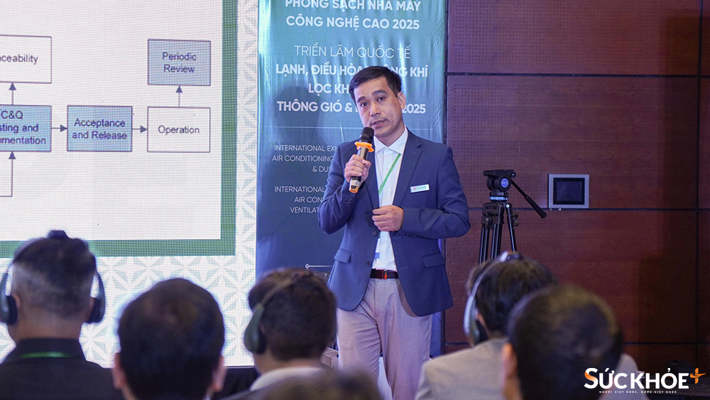 Ông Phạm Thanh Tùng trình bày lộ trình xây dựng nhà máy đạt chuẩn EU-GMP trong 24 tháng