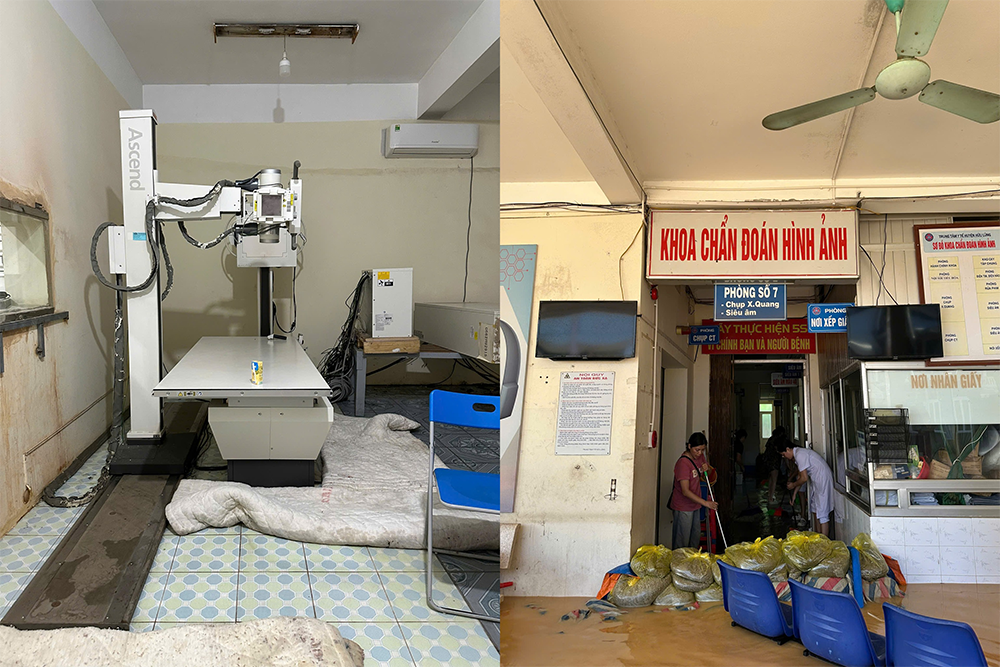 Bị cô lập do nước lũ, Trung tâm Y tế khu vực Hữu Lũng, tỉnh Lạng Sơn, phải kêu gọi tiếp tế đồ ăn, nước uống và nhu yếu phẩm - Ảnh: ĐVCC